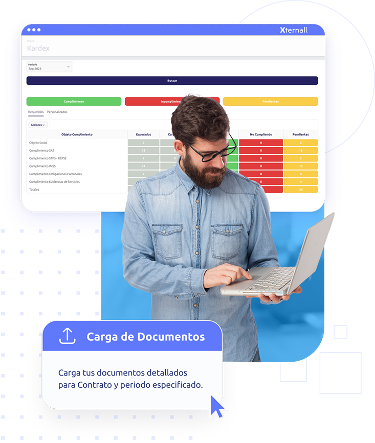 Xternall Optimiza la gestion Cumplimiento de Proveedores de Servicios Especializados Funcionalidades Imagen Carga de Documentos 1
