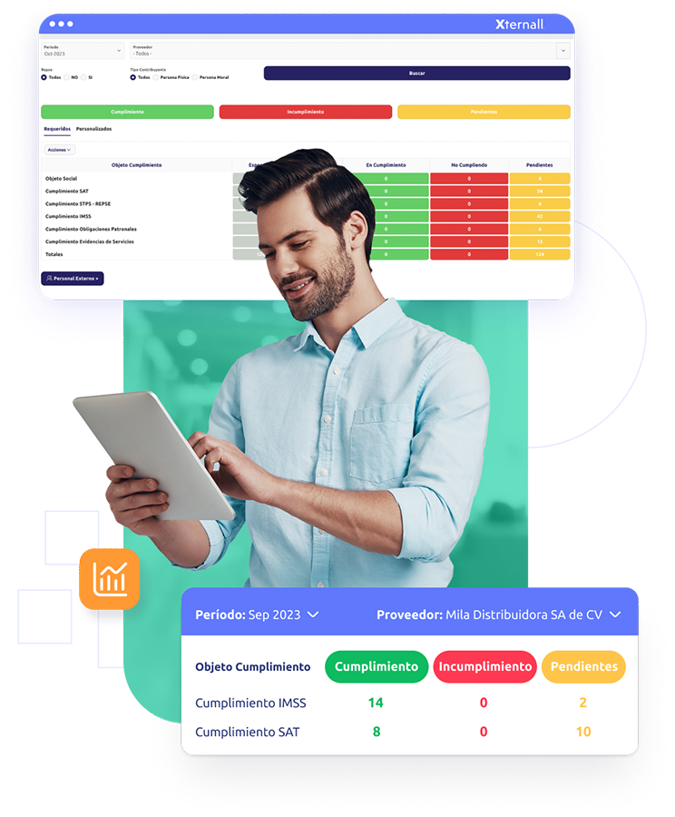 Xternall Optimiza la gestion Cumplimiento de Proveedores de Servicios Especializados Funcionalidades Imagen Reportes