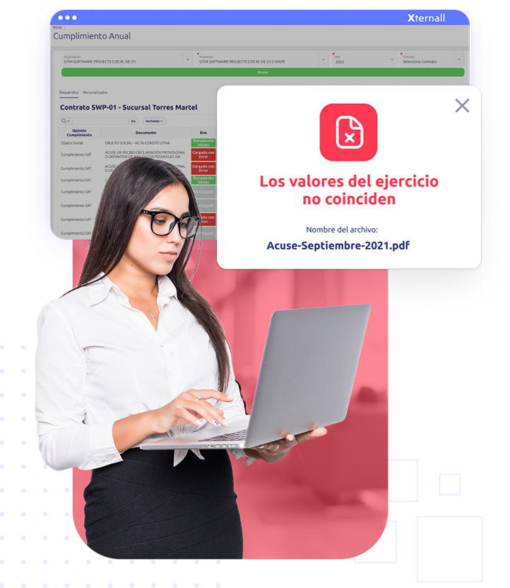 Xternall Optimiza la gestion Cumplimiento de Proveedores de Servicios Especializados Funcionalidades Monitoreo